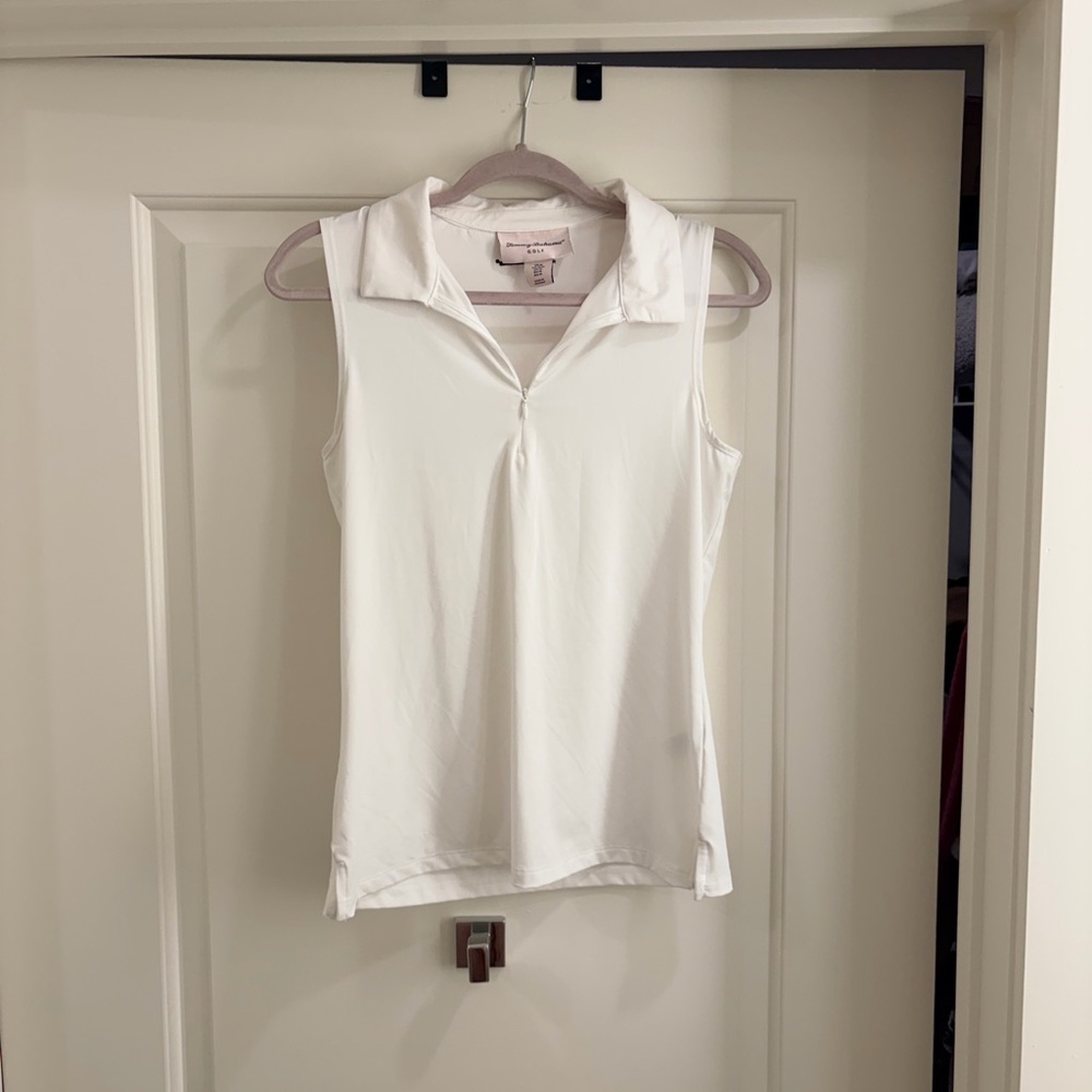 Tommy Bahama White Sleeveless Polo Tank